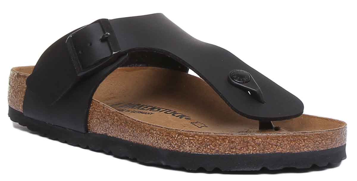 Birkenstock Ramses Men’s Black Birko-Flor Toe-Post Sandals